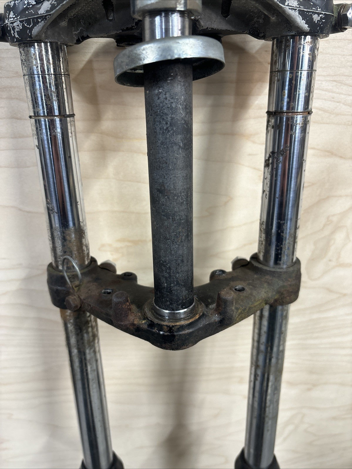 1974 Kawasaki F7 175 Enduro Front Forks Triple Tree Clamps Front End OEM