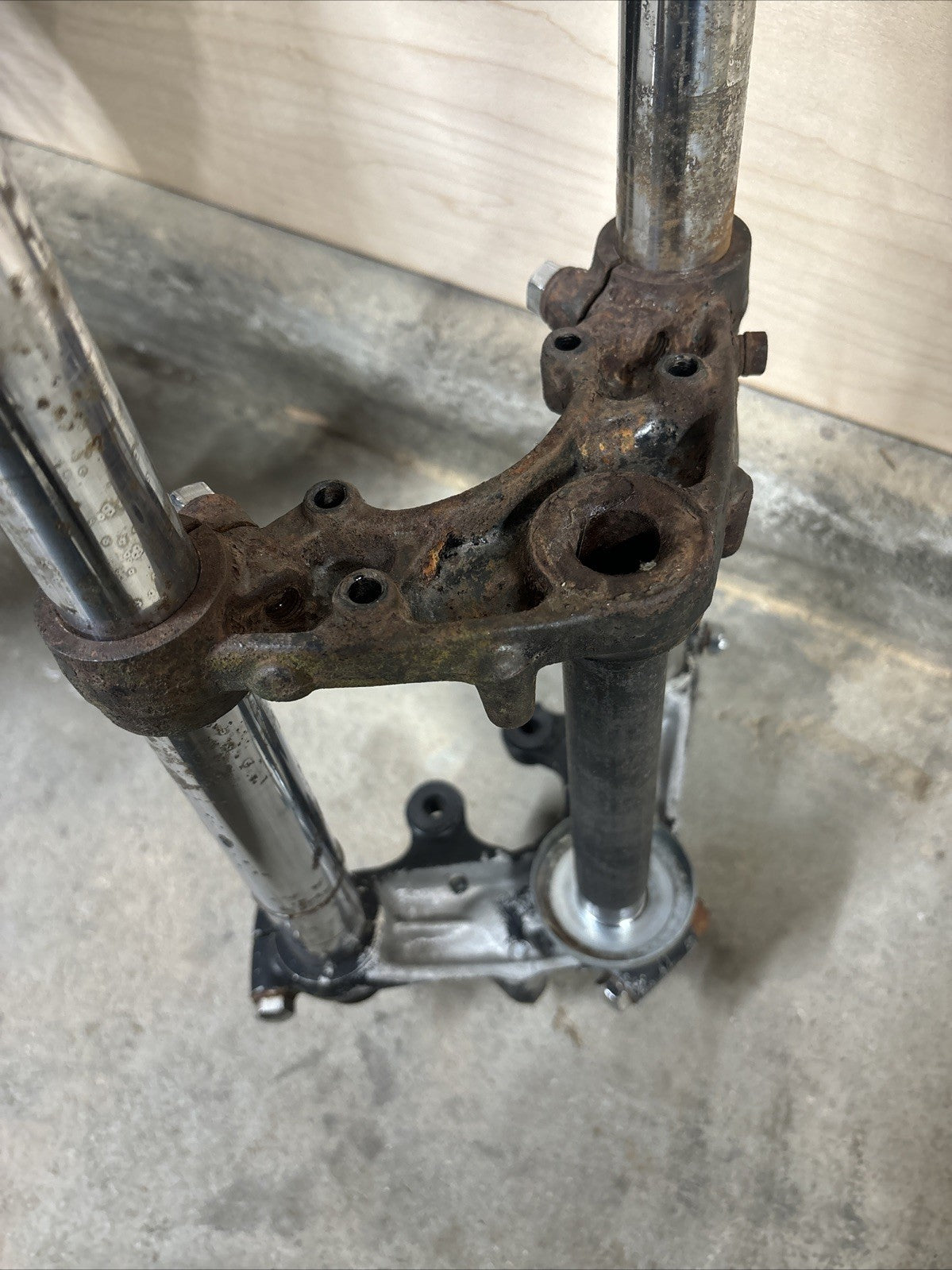 1974 Kawasaki F7 175 Enduro Front Forks Triple Tree Clamps Front End OEM