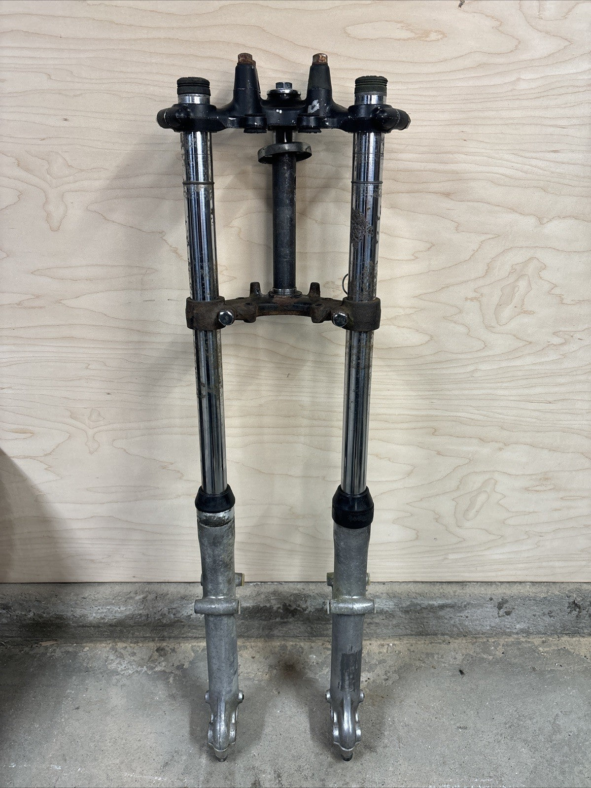 1974 Kawasaki F7 175 Enduro Front Forks Triple Tree Clamps Front End OEM