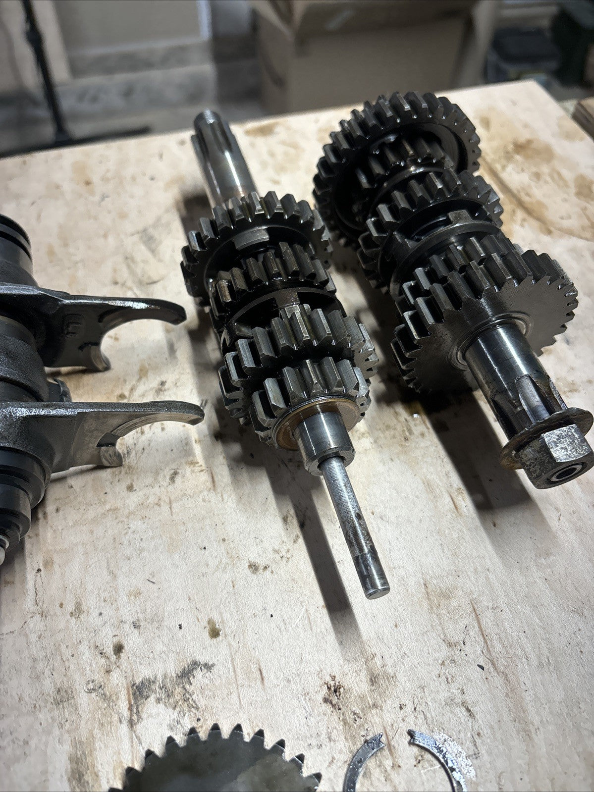 1974 KAWASAKI F7 175 Enduro OEM Transmission Gears Shifter Assembly