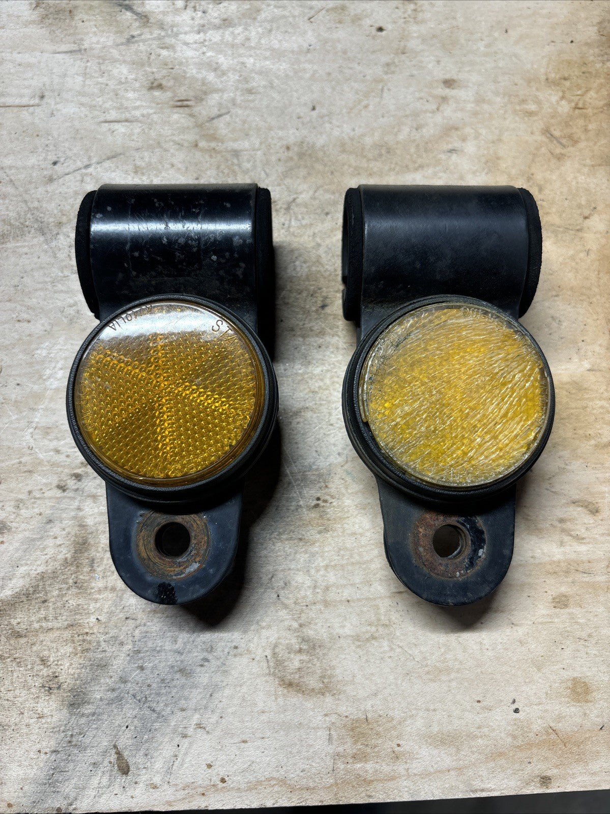 1974 kawasaki F7 175 Enduro Headlight Mounting Brackets Mount Ear Reflectors