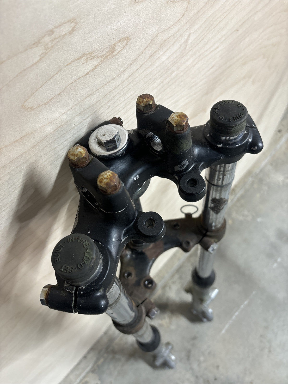 1974 Kawasaki F7 175 Enduro Front Forks Triple Tree Clamps Front End OEM