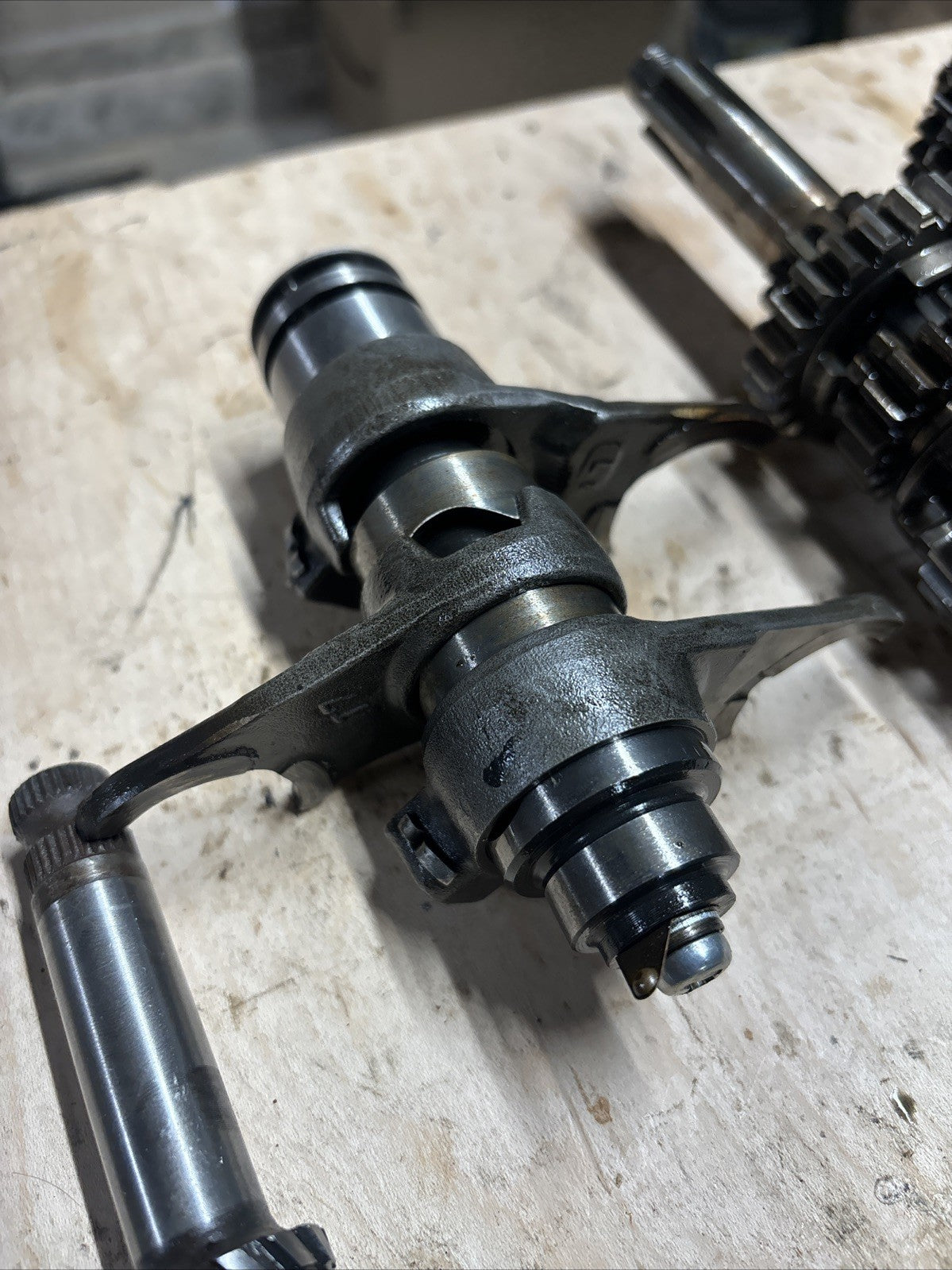 1974 KAWASAKI F7 175 Enduro OEM Transmission Gears Shifter Assembly