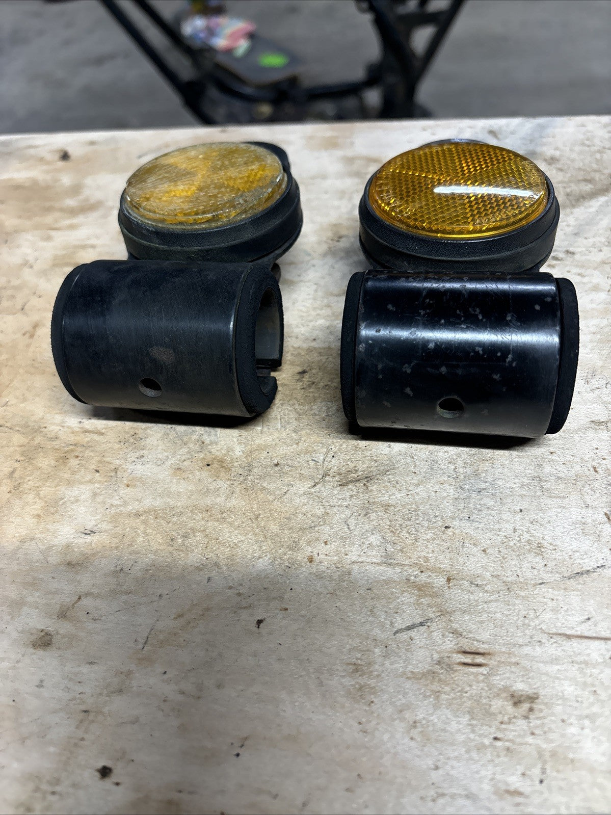 1974 kawasaki F7 175 Enduro Headlight Mounting Brackets Mount Ear Reflectors
