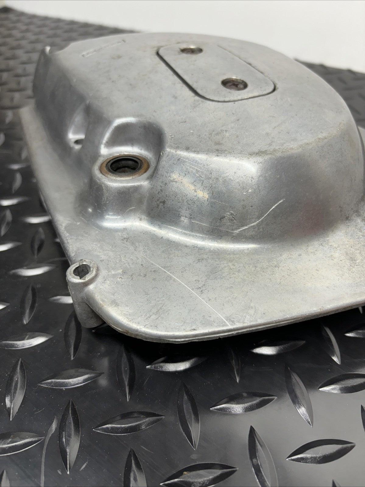 1976 Kawasaki KZ400 KZ 400 Front Sprocket Cover Guard Clutch Worm Gear Assembly