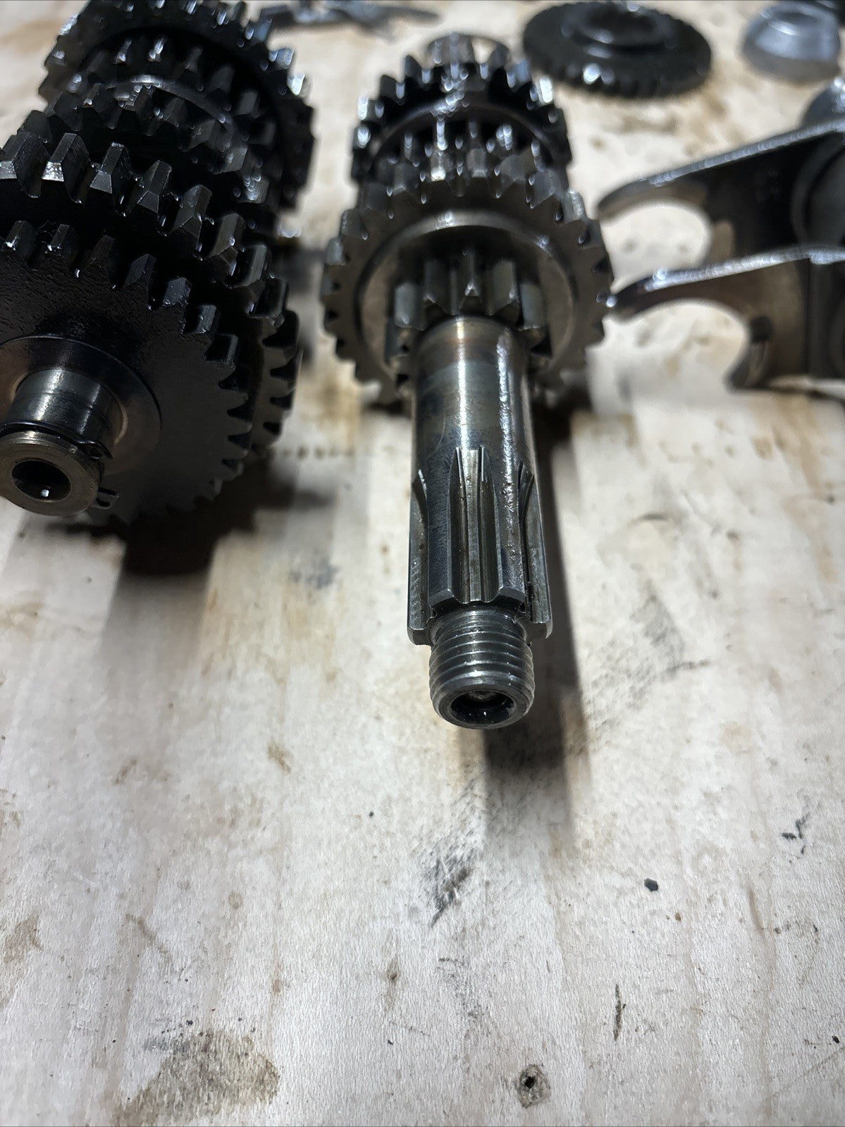 1974 KAWASAKI F7 175 Enduro OEM Transmission Gears Shifter Assembly