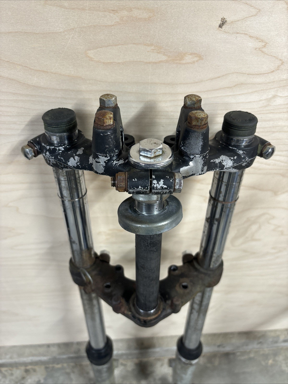 1974 Kawasaki F7 175 Enduro Front Forks Triple Tree Clamps Front End OEM