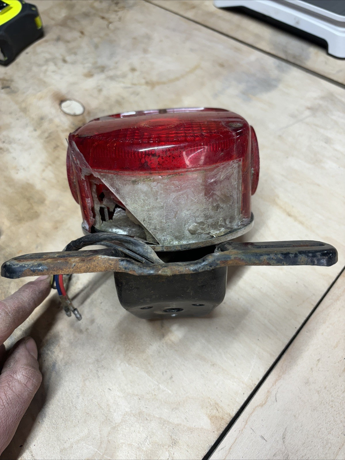 1974 Kawasaki F7 175 Enduro Rear Fender Taillight Assembly Mounting Bracket OEM