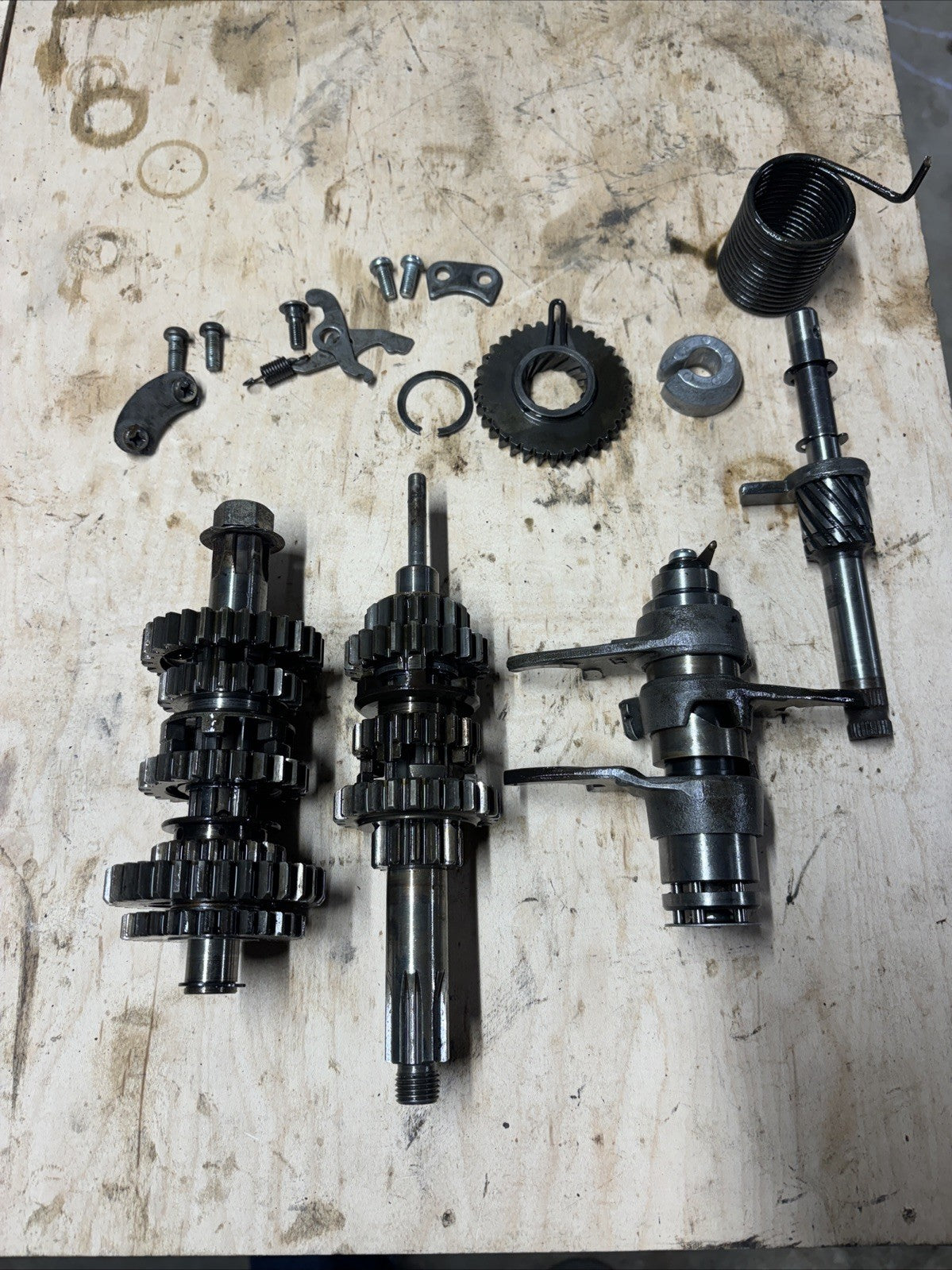 1974 KAWASAKI F7 175 Enduro OEM Transmission Gears Shifter Assembly