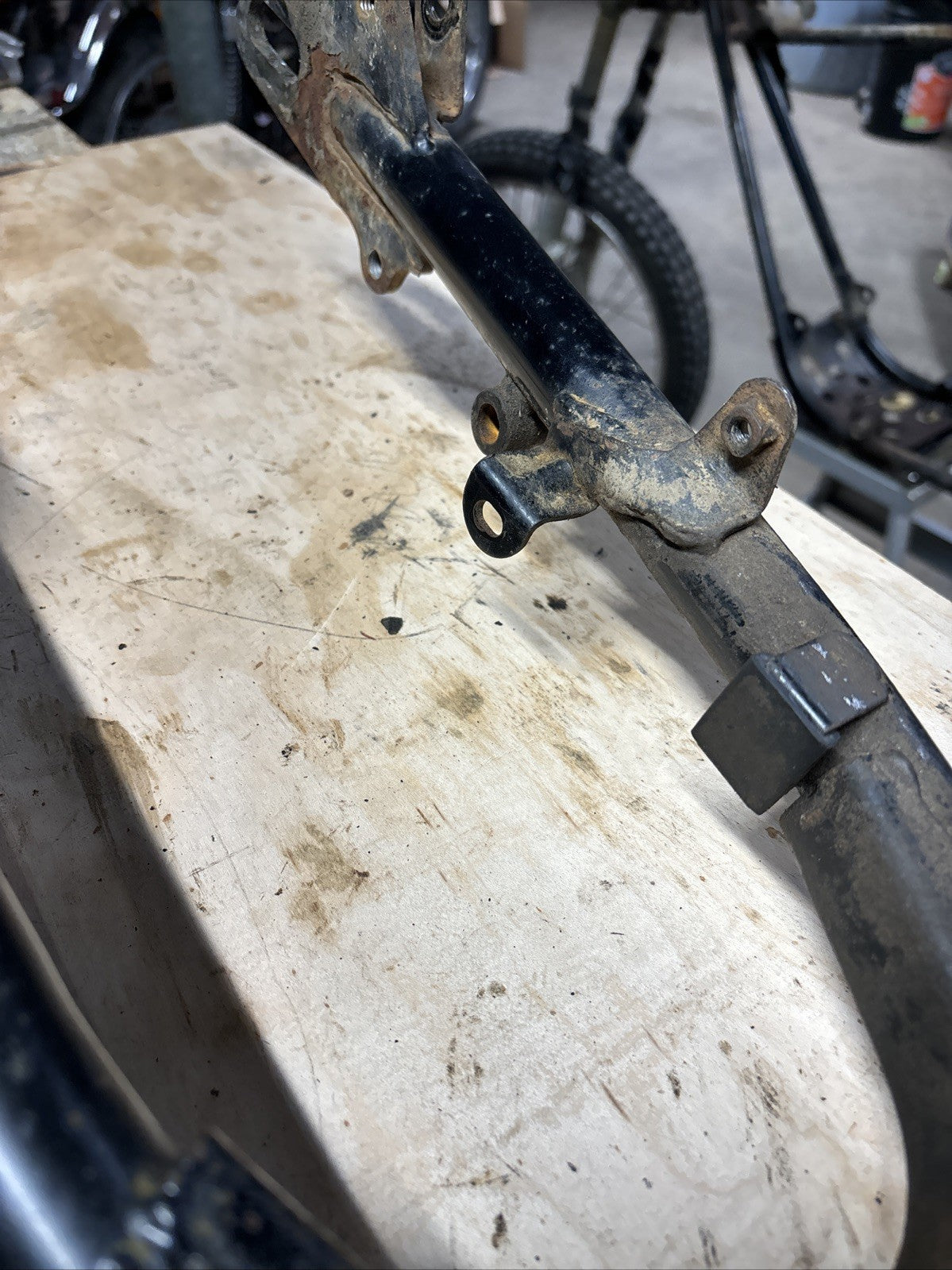1974 Kawasaki F7 175 Enduro Rear Swing Arm Brake Arm Swingarm