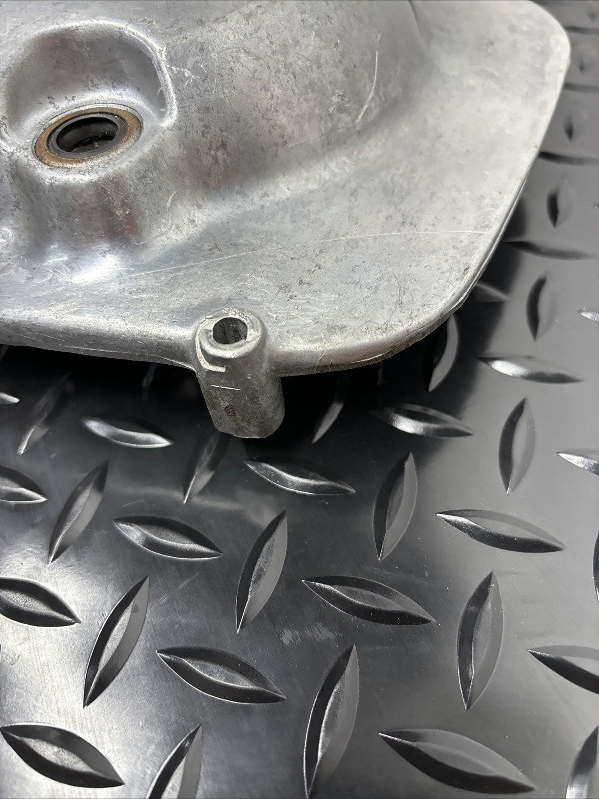 1976 Kawasaki KZ400 KZ 400 Front Sprocket Cover Guard Clutch Worm Gear Assembly