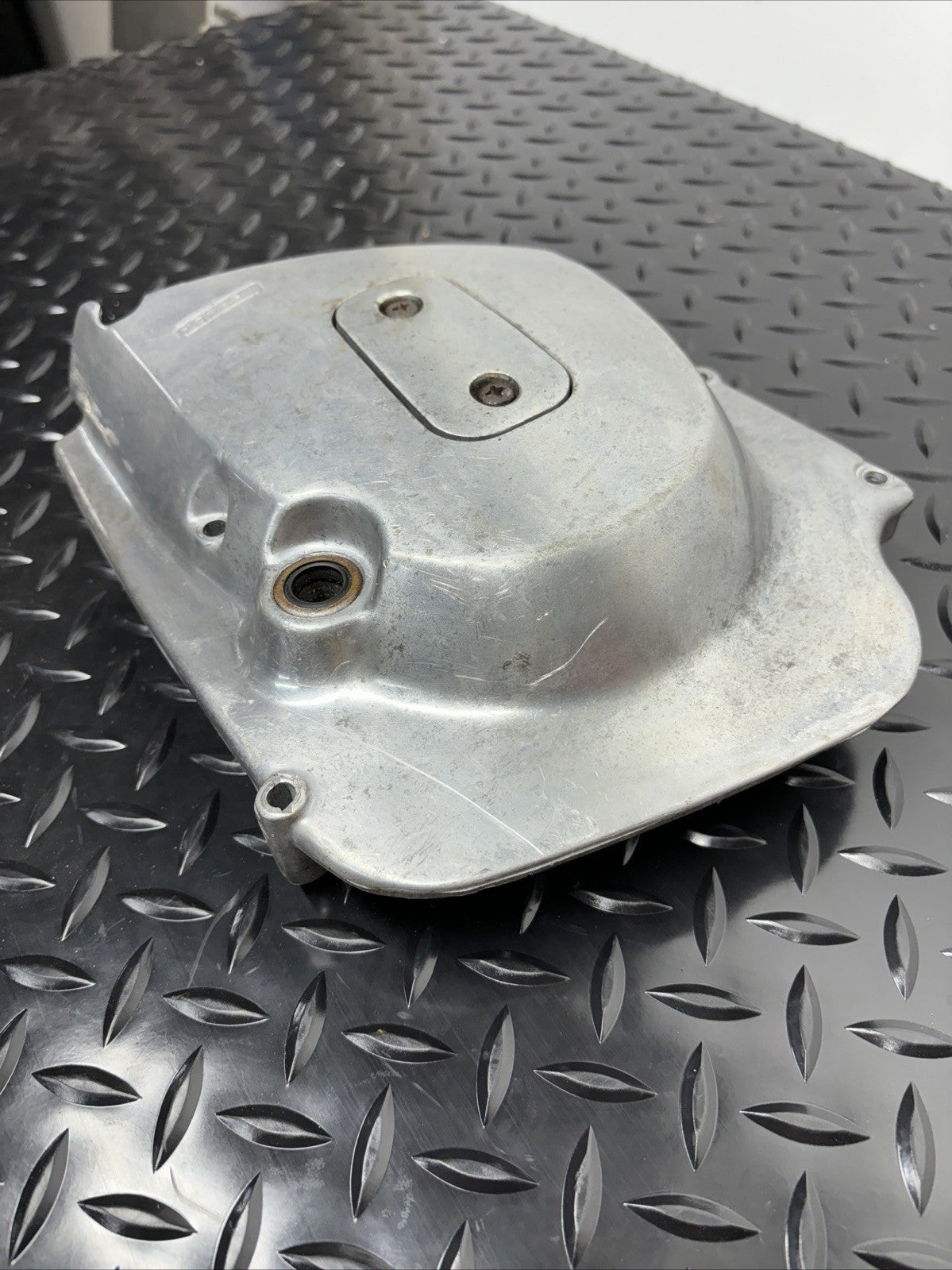 1976 Kawasaki KZ400 KZ 400 Front Sprocket Cover Guard Clutch Worm Gear Assembly
