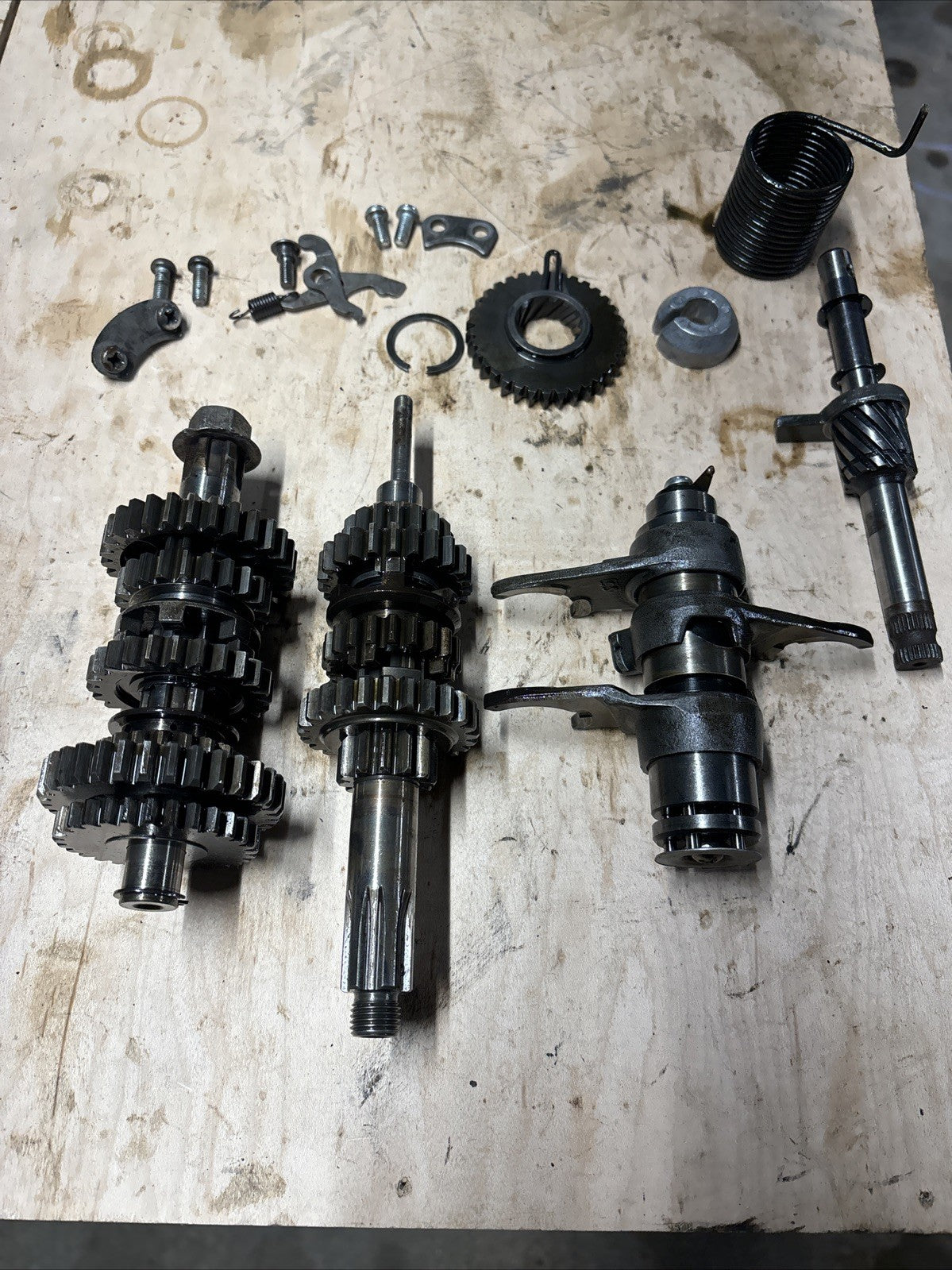 1974 KAWASAKI F7 175 Enduro OEM Transmission Gears Shifter Assembly