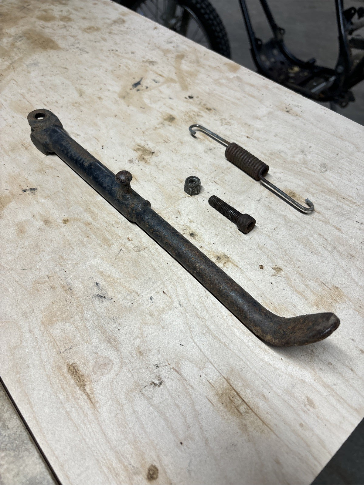 1974 Kawasaki F7 175 Enduro OEM Kick Side Stand Spring Bolt Kickstand